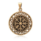 Celtic Knots Vegvisir Pendant - Bronze