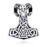 Goat Head Mjolnir - Sterling Silver