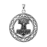 Celtic Knots Mjolnir Pendant - Sterling Silver