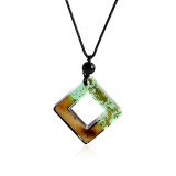 Handmade Wooden Pendant Necklace