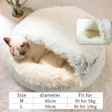 HOOPET New Style Pet Dog Cat Bed Round Plush Cat Warm Bed House Soft Long Plush Bed For Small Dogs For Cats Nest 2 In 1 Cat Bed