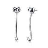 925 Sterling Silver Cute Cat Stud Earrings for Women