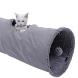 Long Collapsible Cat Tunnel Toy 130cm With Ball And 2 Holes