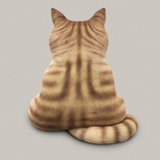 Cute Cat Back Shape Plush Pillow With Tail Home Decor