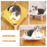 Daisy Elevated Cat Bed Natural Wood Cat Hammock