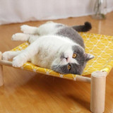 Daisy Elevated Cat Bed Natural Wood Cat Hammock