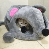 Cat Cave Bed Mouse Shape Cat House With Removable Cushion Waterproof Bottom Cat Cave Bed Mouse Shape Cat House With Removable Cushion Waterproof Bottom