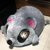 Cat Cave Bed Mouse Shape Cat House With Removable Cushion Waterproof Bottom Cat Cave Bed Mouse Shape Cat House With Removable Cushion Waterproof Bottom