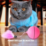 Rolling Cat Ball Toy With Magnetic Feathers Interactive Teasing Multi-function LED Cat Toy