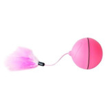Rolling Cat Ball Toy With Magnetic Feathers Interactive Teasing Multi-function LED Cat Toy