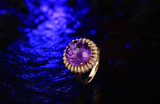 Gorgeous 6.85ct Amethyst & Diamonds Gold Ring