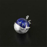 Handmade Cat's Dream Lapis Lazuli Silver Earrings