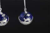 Handmade Cat's Dream Lapis Lazuli Silver Earrings