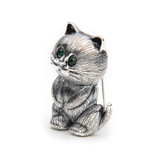 Silver Cat Brooch