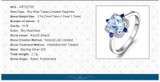 Luxury Sky Blue Topaz and Sapphire Ring Sterling Silver Ring