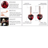 Red Garnet Drop Earrings made of Silver and Plated with 18K Gold