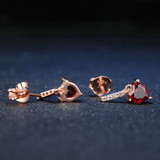Red Garnet Drop Earrings made of Silver and Plated with 18K Gold