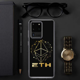Gold on black ETH Ethereum Samsung Case