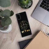 Gold on black ETH Ethereum Samsung Case