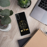 Gold on black ETH Ethereum Samsung Case