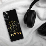 Gold on black ETH Ethereum Samsung Case