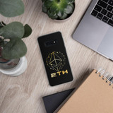 Gold on black ETH Ethereum Samsung Case