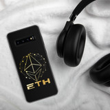 Gold on black ETH Ethereum Samsung Case