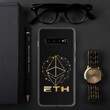 Gold on black ETH Ethereum Samsung Case