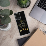 Gold on black ETH Ethereum Samsung Case