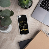 Gold on black ETH Ethereum iPhone Case