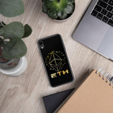 Gold on black ETH Ethereum iPhone Case