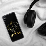 Gold on black ETH Ethereum iPhone Case