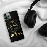 Gold on black ETH Ethereum iPhone Case