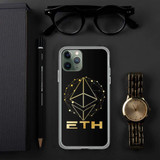 Gold on black ETH Ethereum iPhone Case