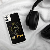 Gold on black ETH Ethereum iPhone Case