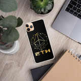 Gold on black ETH Ethereum iPhone Case