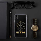 Gold on black ETH Ethereum iPhone Case