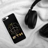 Gold on black ETH Ethereum iPhone Case