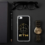 Gold on black ETH Ethereum iPhone Case