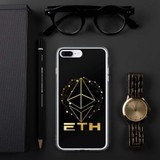 Gold on black ETH Ethereum iPhone Case