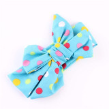 New Fashion 7colors Big bowknot Headband Baby girls Bow hair band children kids dot Cotton turban Head Wrap Hair Accessories