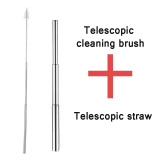 Stainless Steel Telescopic Drinking Portable straw For Travel Reusable Collapsible Metal Straw With Brush