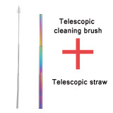Stainless Steel Telescopic Drinking Portable straw For Travel Reusable Collapsible Metal Straw With Brush
