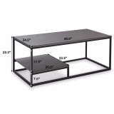 2-Tier Coffee Cocktail Accent End Table