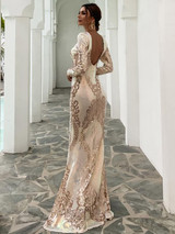 Backless Sequin Mermaid Prom Dress