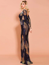 Backless Sequin Mermaid Prom Dress