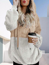 Women's Long Cardigan Fleece Coat With a Hood