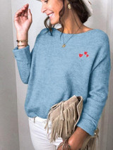 Women's  Round Collar Loose Sweater