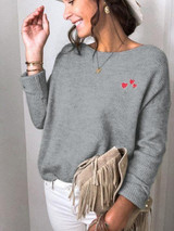 Women's  Round Collar Loose Sweater