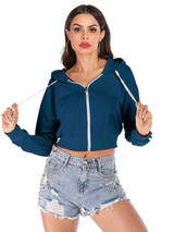 Women Cropped Hoodie Sweatshirt